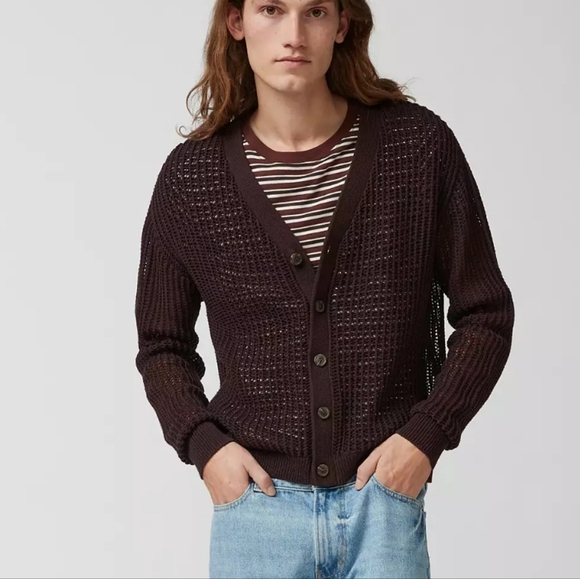 NWOT Men's BDG Urban Outfitters Beach Open Knit Sweater in Medium - Picture 2 of 9